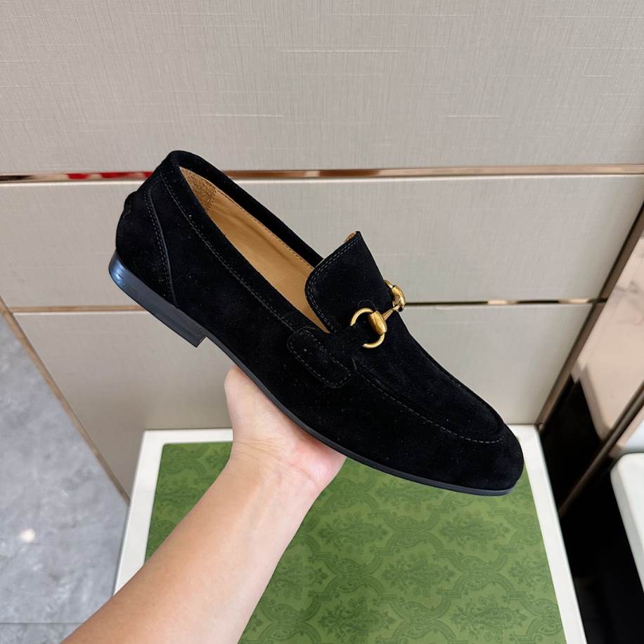 Gucci Horsebit Black Suede Loafer - GL087