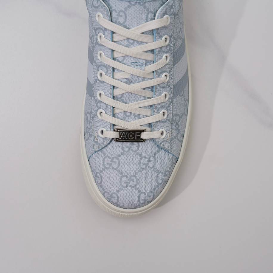 Gucci Ace Light Blue White Sneakers - GCC216