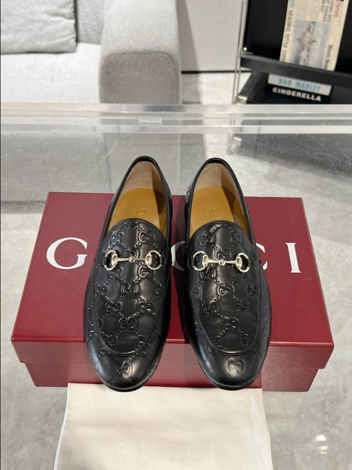 Gucci Horsebit Black GC Monogram Loafer - GL062