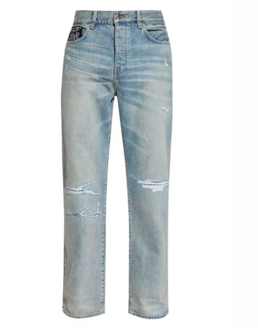 Amiri Bandana Repair Blue Jeans - AMIJ039