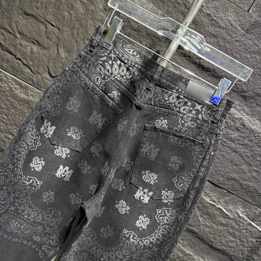 Amiri Tie Dye Bandana Black Jeans - AMIJ029