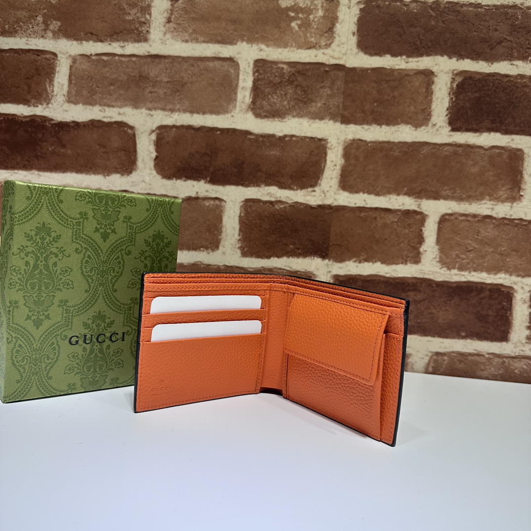 GUCCI EMBOSSED JUMBO GG LOGO WALLET IN ORANGE - WLG020 Gucci Embossed Jumbo GG Logo Wallet in Orange
