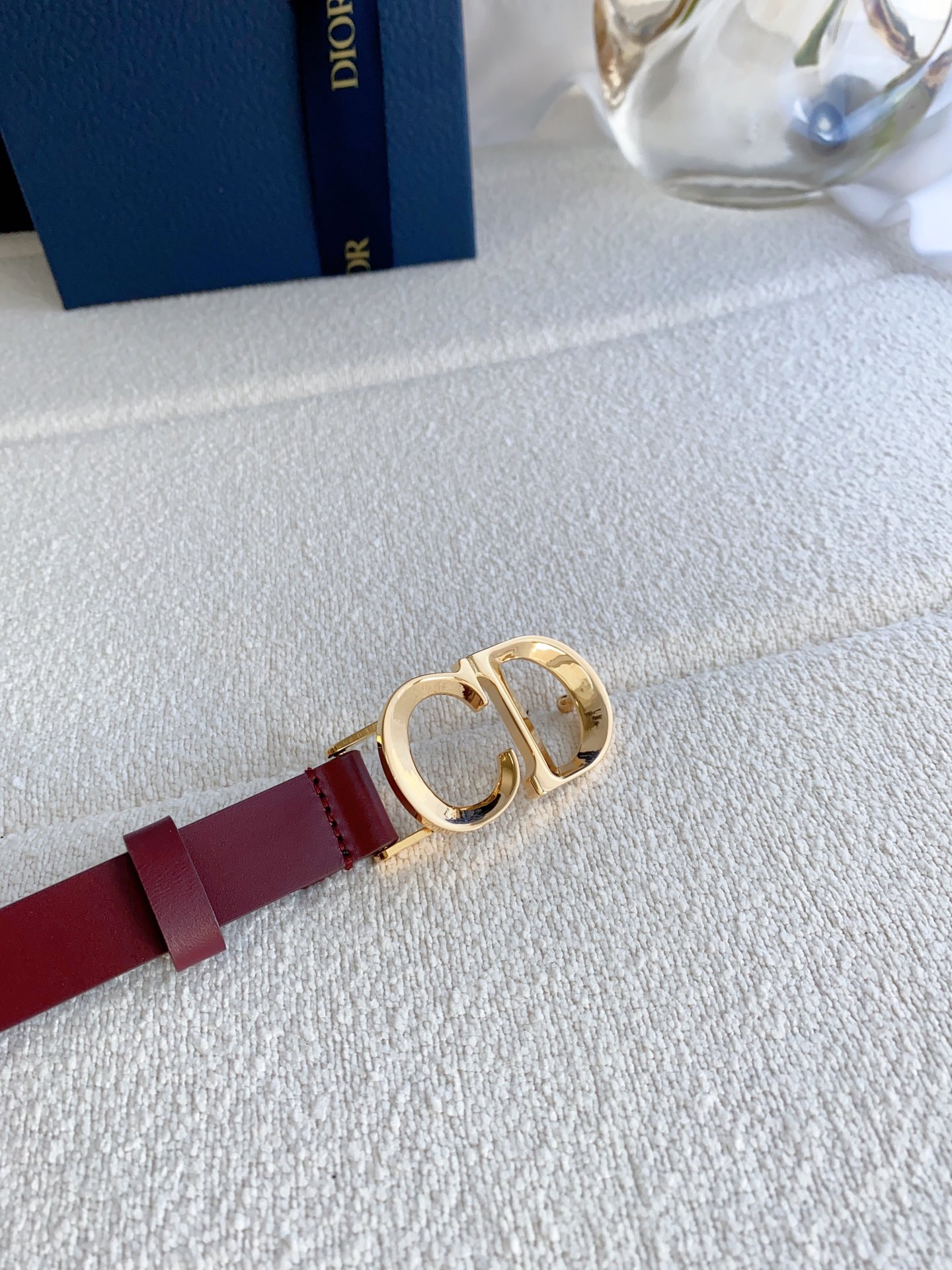 Dior 30 Montaigne Leather Belt in Red - DB018 Dior 30 Montaigne Leather Belt in Red