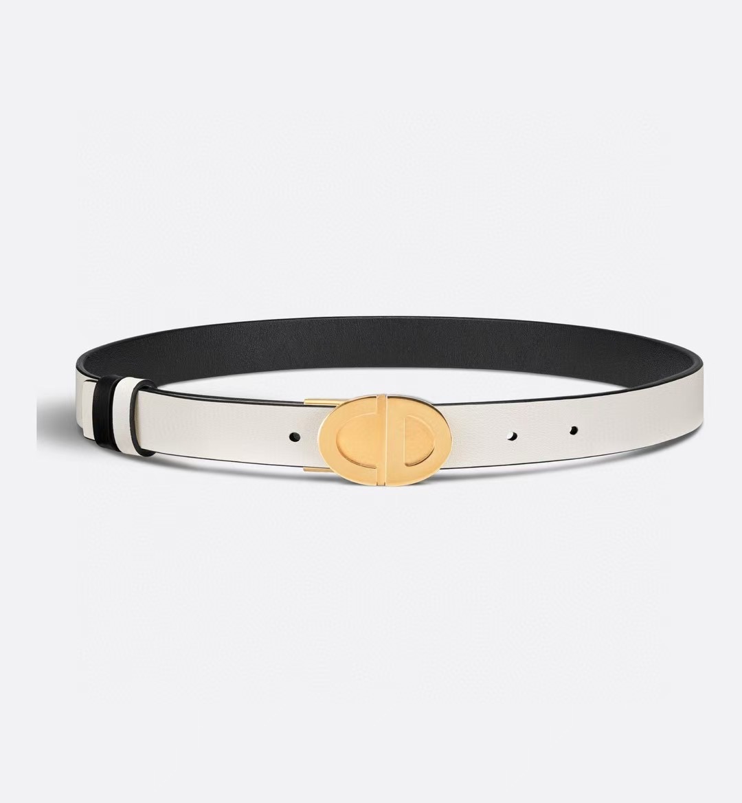 Dior Reversible Belt 30 Montaigne in White - DB025 Dior Reversible Belt 30 Montaigne in White