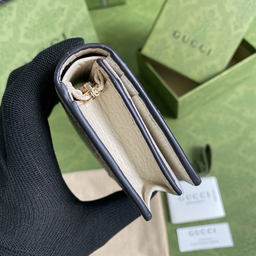 GUCCI GG MARMONT CARD CASE WALLET - WLG053 GUCCI GG MARMONT CARD CASE WALLET