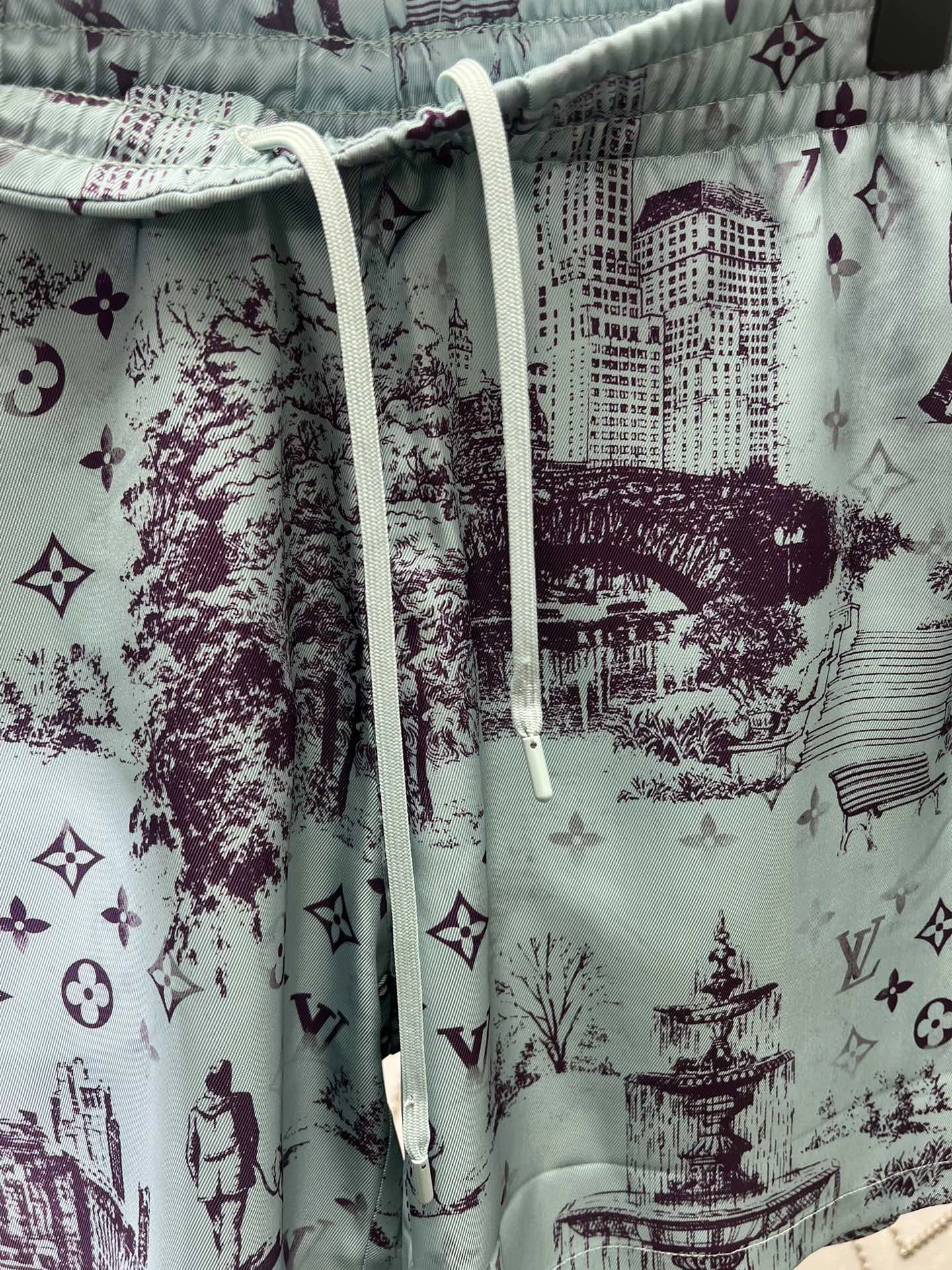 PRINTED SILK SHORTS - LVC057 PRINTED SILK SHORTS