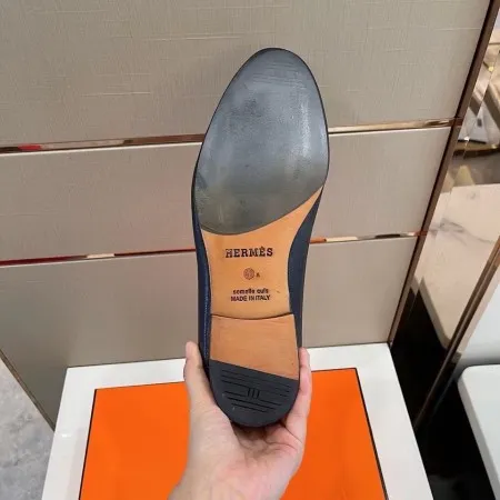 Hermes Men's Paris Loafers In Noir Calfskin - HM012 Hermes Men's Paris Loafers In Noir Calfskin