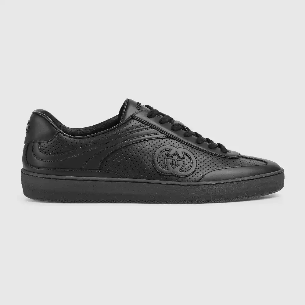 MEN'S G75 SNEAKER IN BLACK LEATHER - GCC259 MEN'S G75 SNEAKER IN BLACK LEATHER