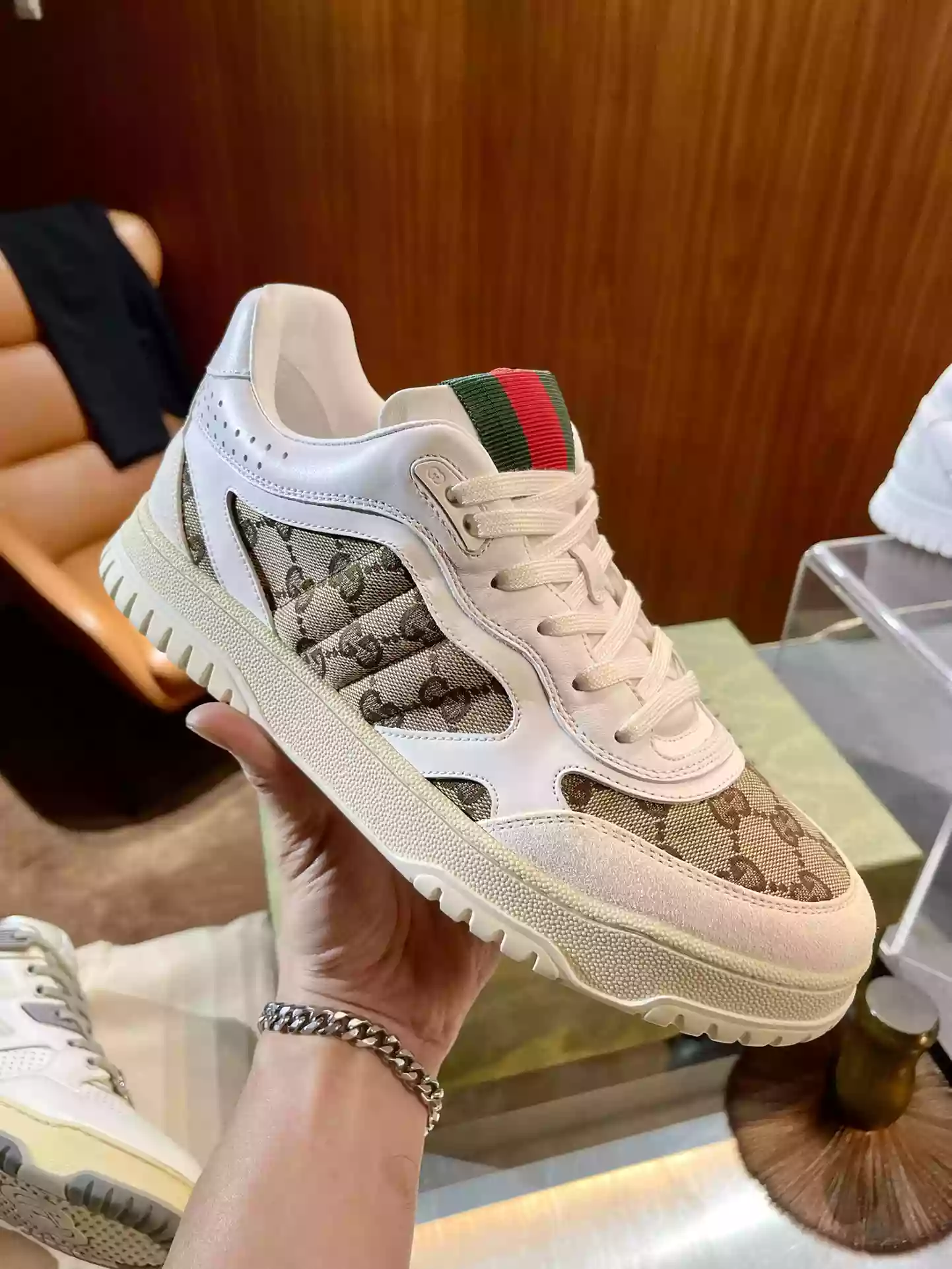 Gucci Re-Web Trainer White Sneakers - GCC208