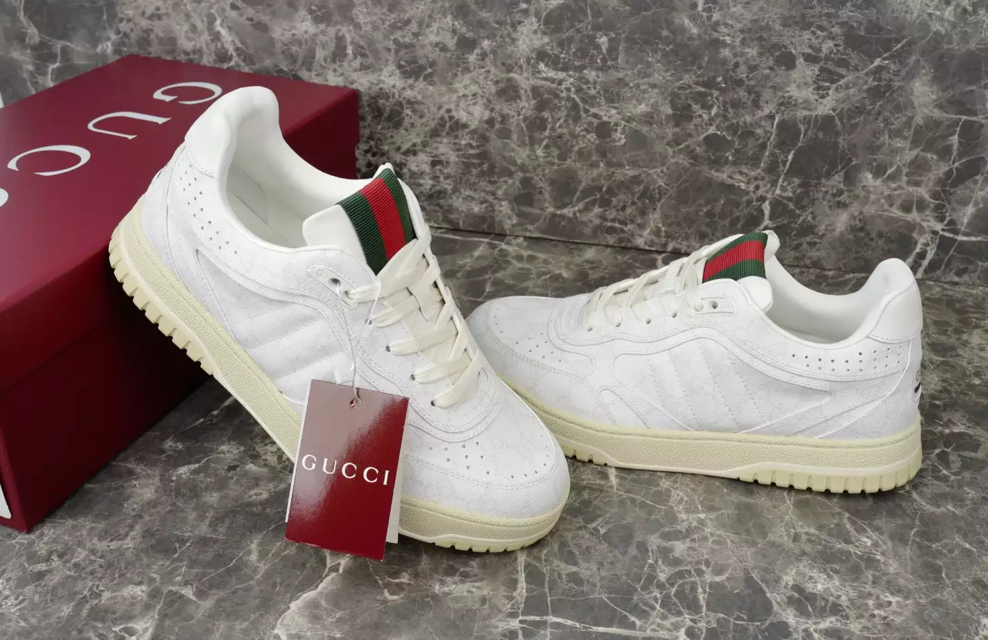 Gucci Re-Web Trainer White Sneakers - GCC208
