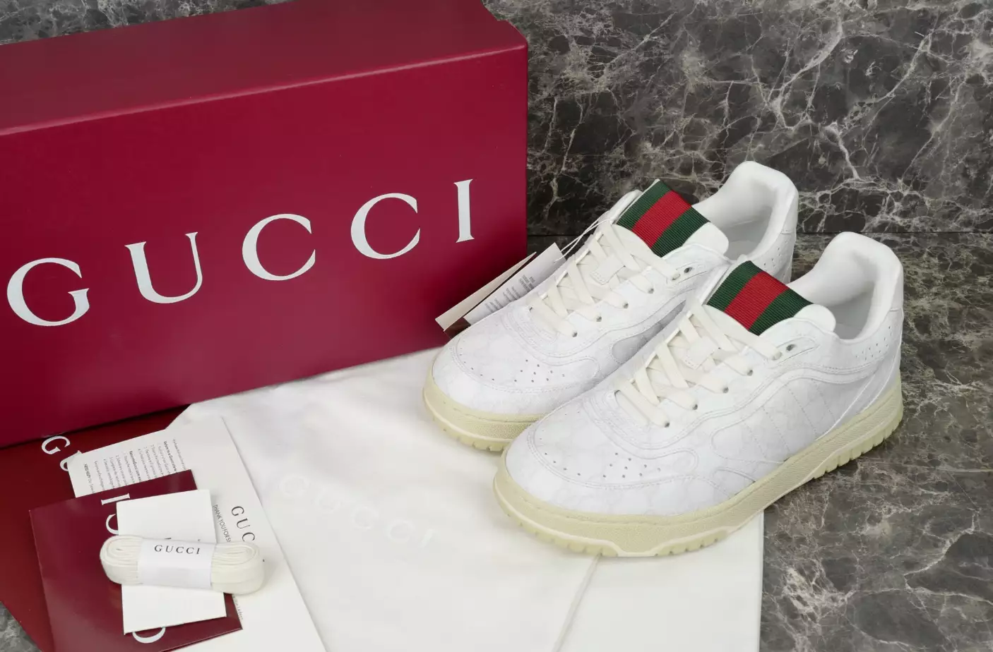 Gucci Re-Web Trainer White Sneakers - GCC208
