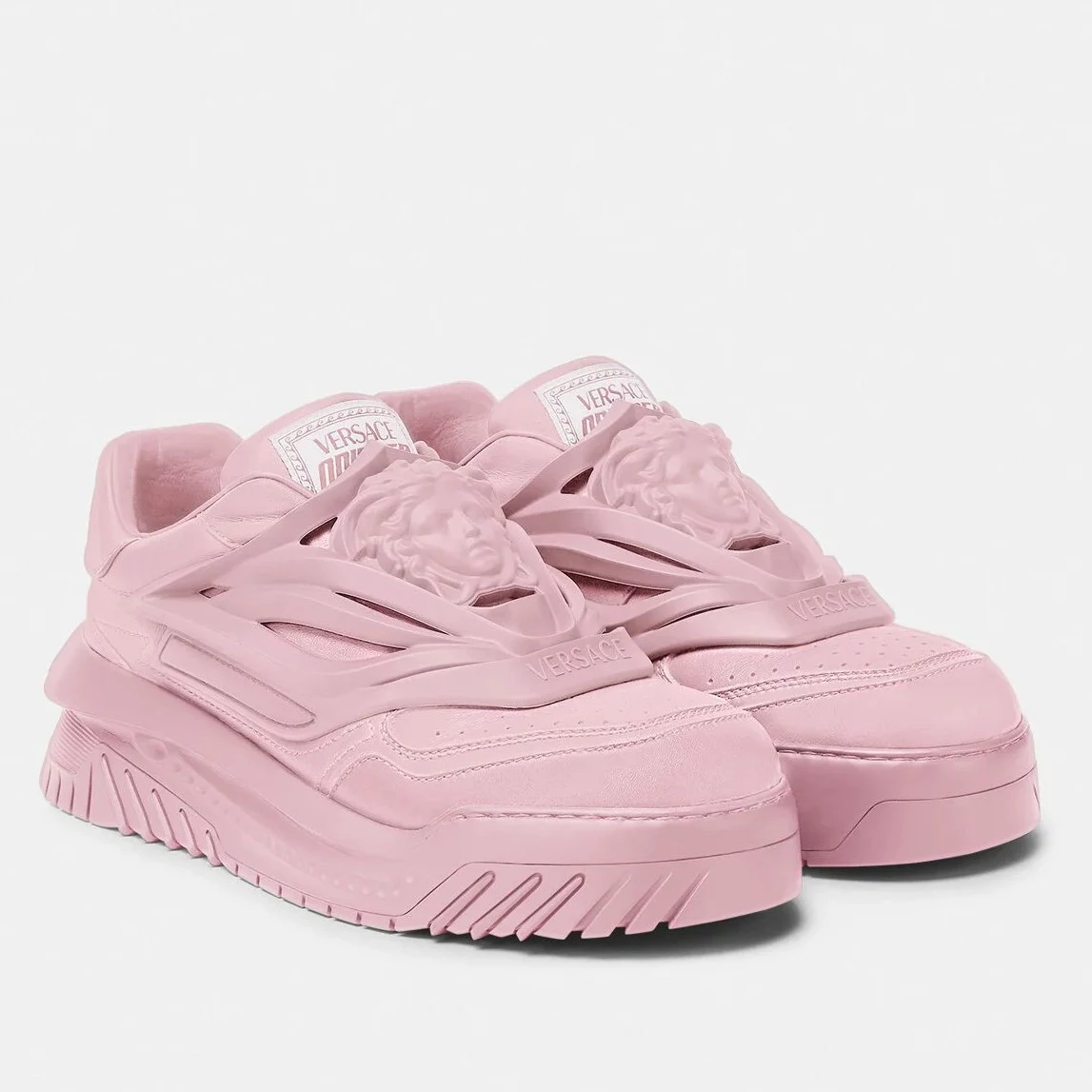 VERSACE WOMEN'S ODISSEA SNEAKERS IN PINK LEATHER - VSS018