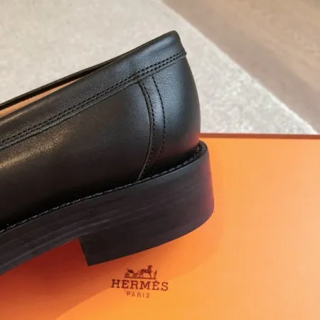 Hermes Women's Impact Loafers in Black Leather - HM051 Hermes Women's Impact Loafers in Black Leather