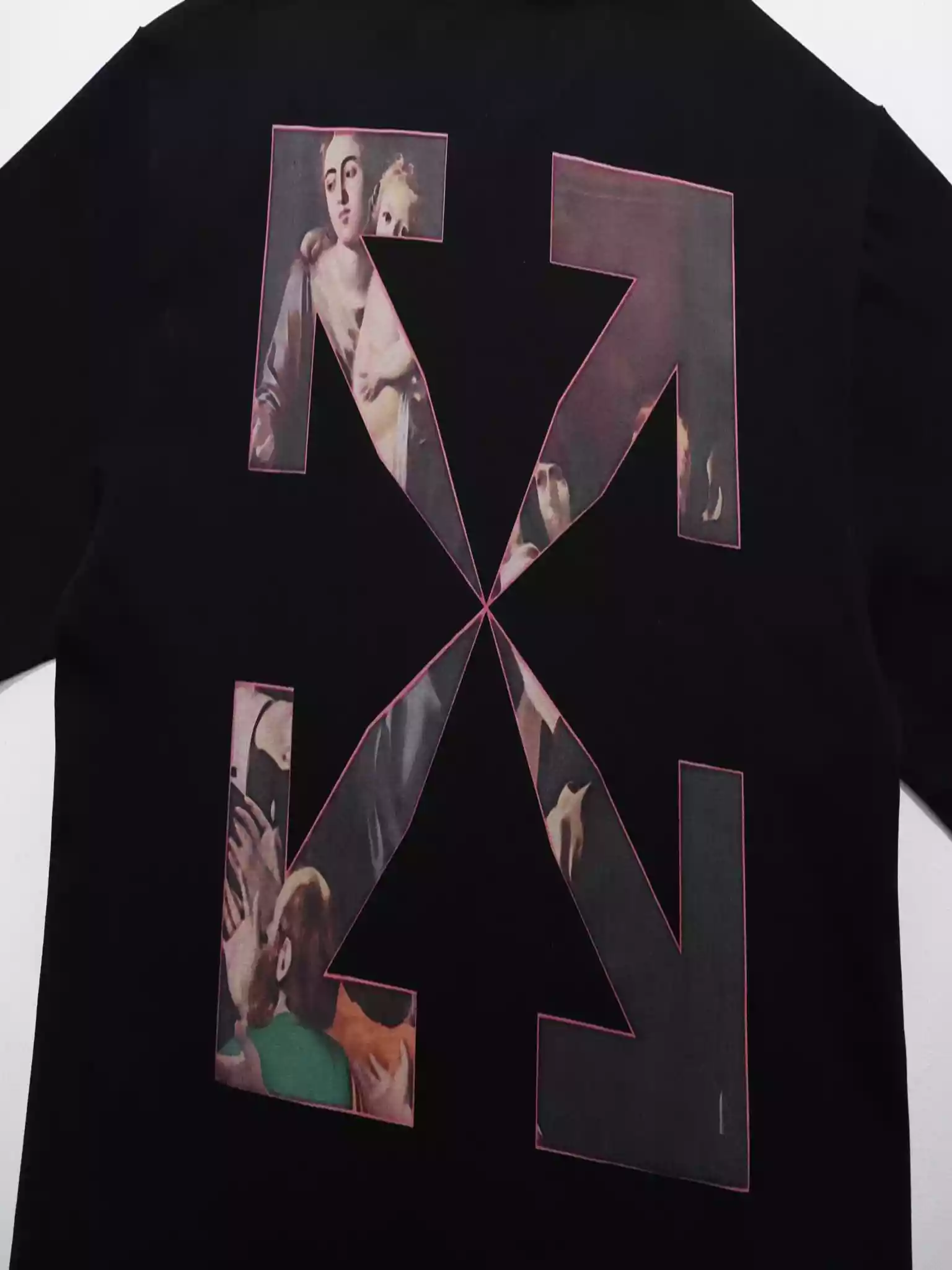 Off-White Sprayed Caravaggio Slim T-Shirt In Black
