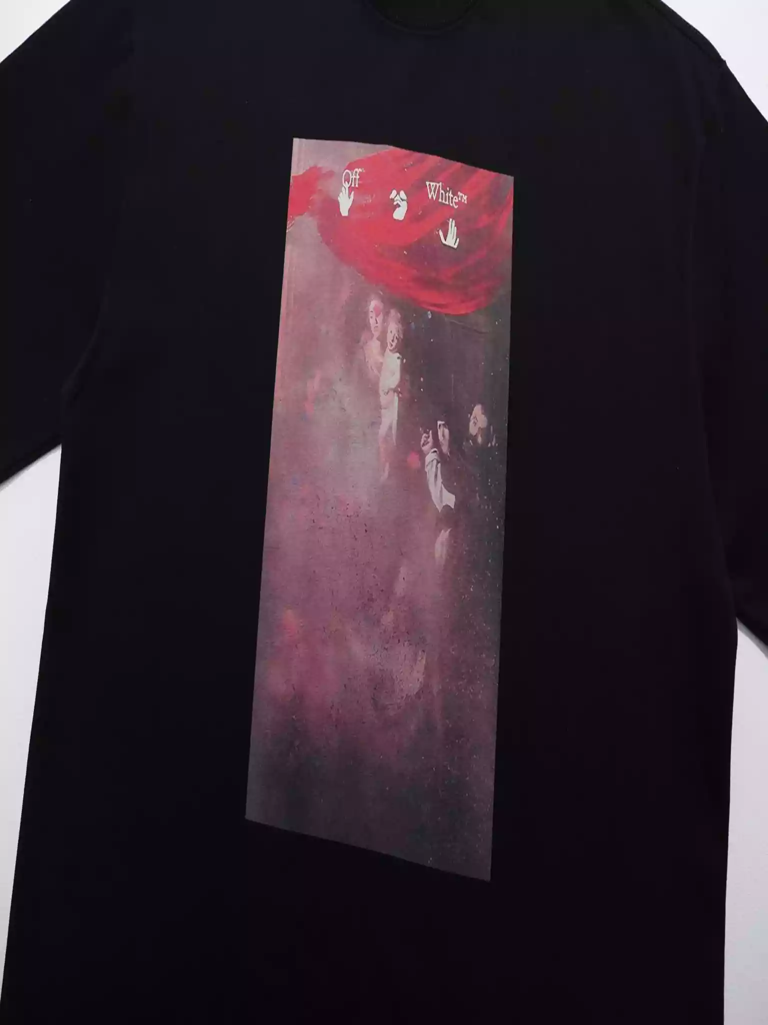 Off-White Sprayed Caravaggio Slim T-Shirt In Black