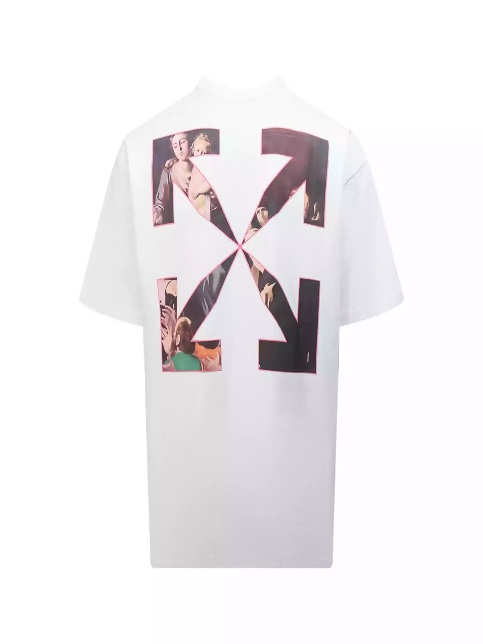 Off-White Sprayed Caravaggio Slim T-Shirt In White - OWS011 Off-White Sprayed Caravaggio Slim T-Shirt In White
