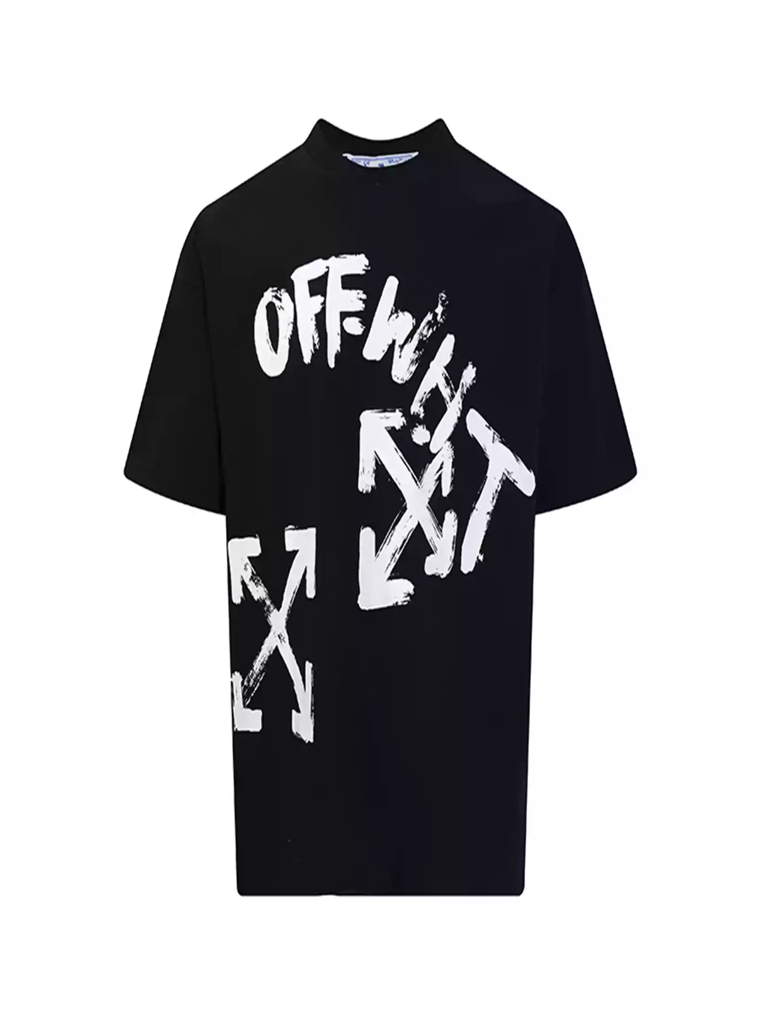 PAINT SCRIPT OVER SKATE S/S TEE IN BLACK - OWS019 PAINT SCRIPT OVER SKATE S/S TEE IN BLACK