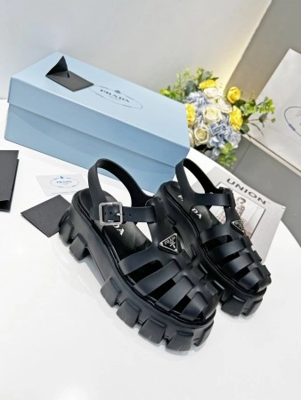 PRADA FOAM SANDALS IN BLACK RUBBER - PSD001