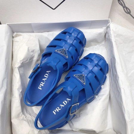 PRADA FOAM SANDALS IN BLUE RUBBER - PSD004