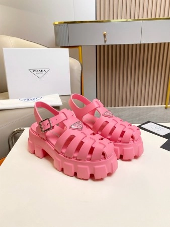 PRADA FOAM SANDALS IN PINK RUBBER - PSD005