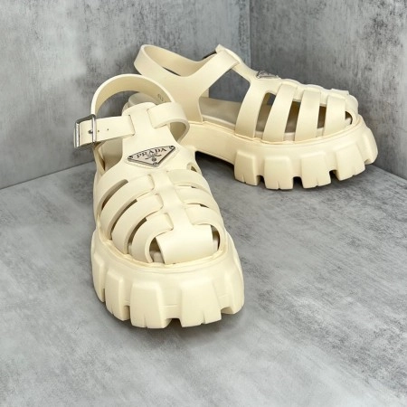 PRADA FOAM SANDALS IN QUARTZ RUBBER - PSD002