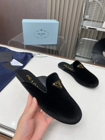 PRADA WOMEN'S SLIPPERS IN BLACK VELVET - PSD013