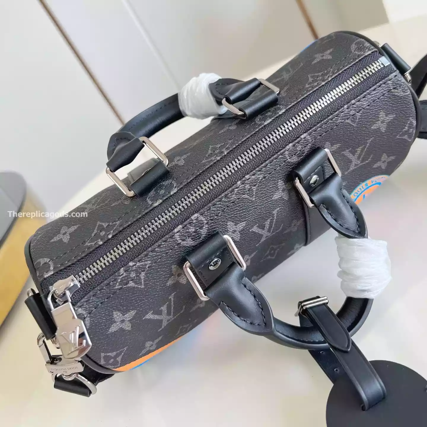 KEEPALL BANDOULIERE 25 BLACK MONOGRAM ECLIPSE - LW306 KEEPALL BANDOULIERE 25 BLACK MONOGRAM ECLIPSE