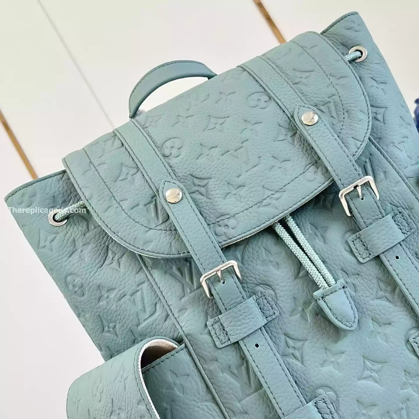 CHRISTOPHER MM BACKPACK MISTY LAKE GREEN MONOGRAM TAURILLON - LW310 CHRISTOPHER MM BACKPACK MISTY LAKE GREEN MONOGRAM TAURILLON