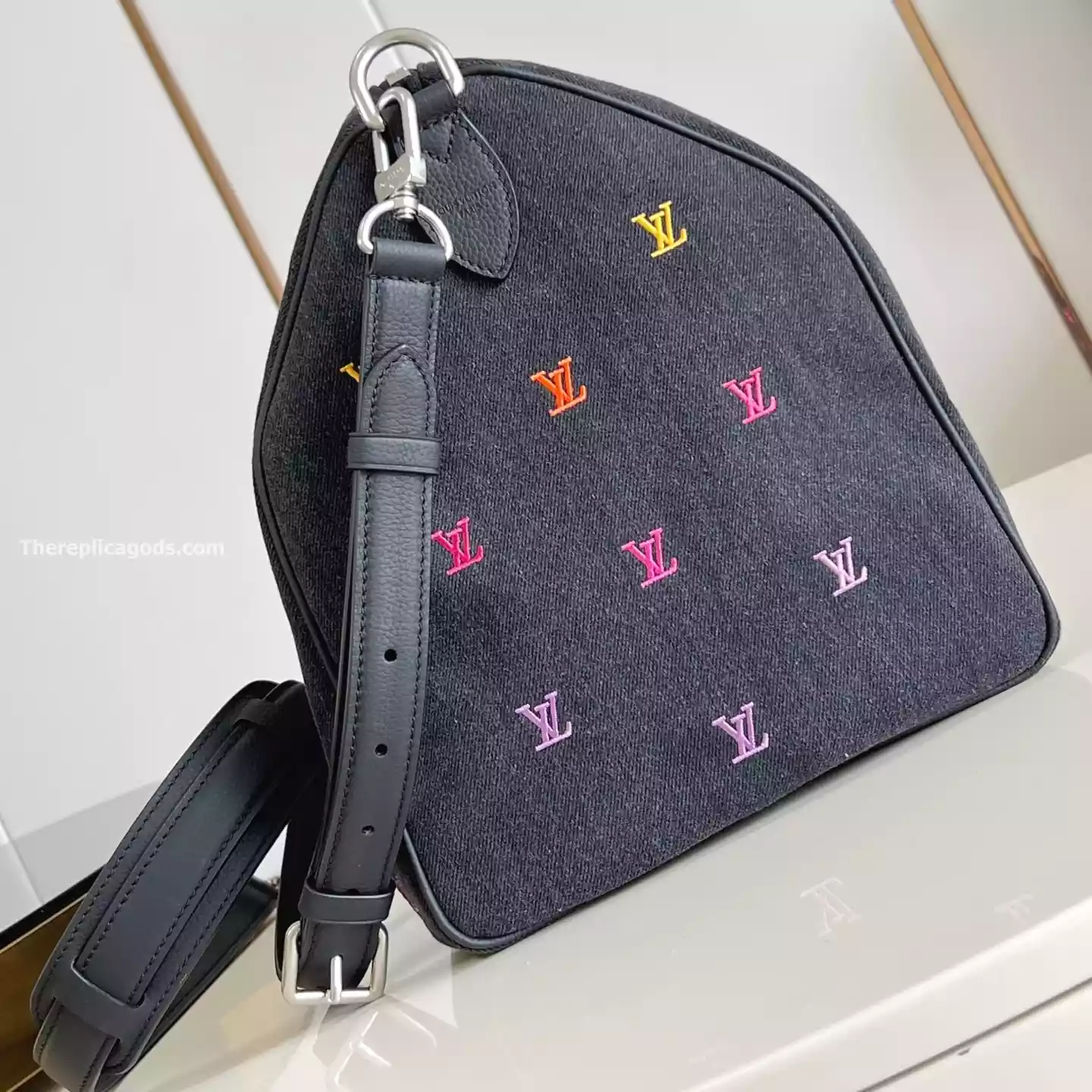 SPEEDY 40 BANDOULIERE GRADIENT ORANGE LV BLASON DENIM - LW300 SPEEDY 40 BANDOULIERE GRADIENT ORANGE LV BLASON DENIM