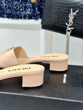 PRADA HEELED SANDALS 35MM IN BEIGE SAFFIANO LEATHER - PSD030