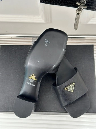 PRADA HEELED SANDALS 35MM IN BLACK SAFFIANO LEATHER - PSD031