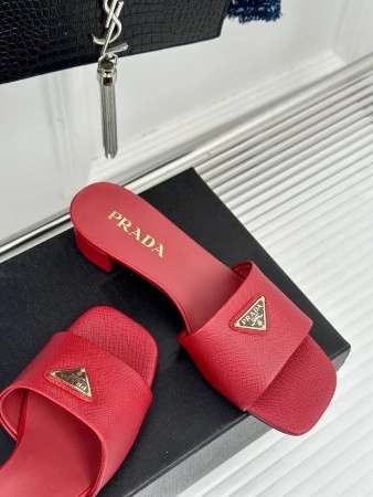 PRADA HEELED SANDALS 35MM IN RED SAFFIANO LEATHER - PSD029