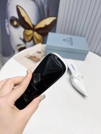 PRADA SABOTS MULES IN WHITE BRUSHED LEATHER - PSD055