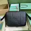 GUCCI MEN'S JUMBO GG LEATHER MEDIUM MESSENGER BAG BLACK 2023 - BG091 GUCCI MEN'S JUMBO GG LEATHER MEDIUM MESSENGER BAG BLACK 2023