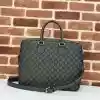 GUCCI OPHIDIA GG CANVAS MEDIUM BRIEFCASE GREY 2024 - BG087 GUCCI OPHIDIA GG CANVAS MEDIUM BRIEFCASE GREY 2024