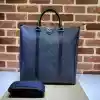 GUCCI MEN'S OPHIDIA GG CANVAS MEDIUM TOTE BAG DARK BLUE 2023 - BG098 GUCCI MEN'S OPHIDIA GG CANVAS MEDIUM TOTE BAG DARK BLUE 2023