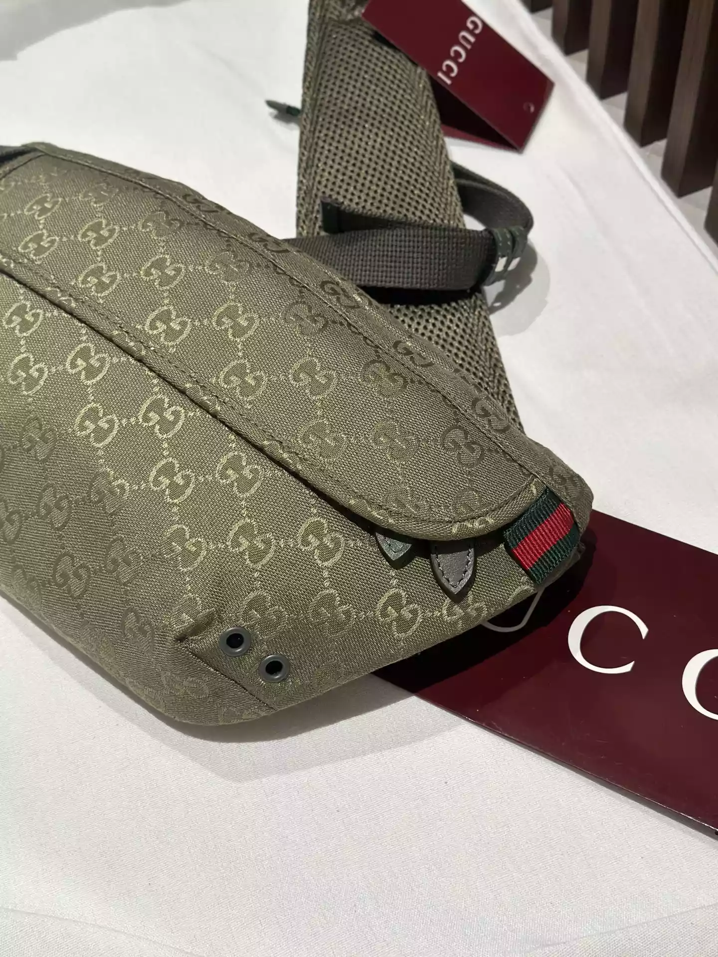 Large belt bag with print in Beige GG Canvas - BG066 Large belt bag with print in Beige GG Canvas