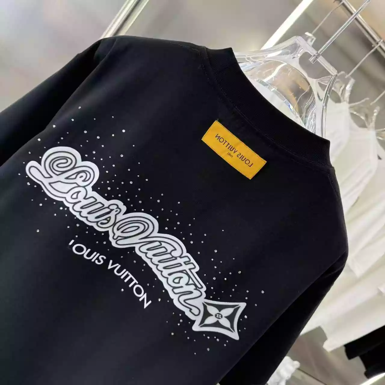 LV Premium Short Sleeve T-shirt In Black - LVTS087 LV Premium Short Sleeve T-shirt In Black