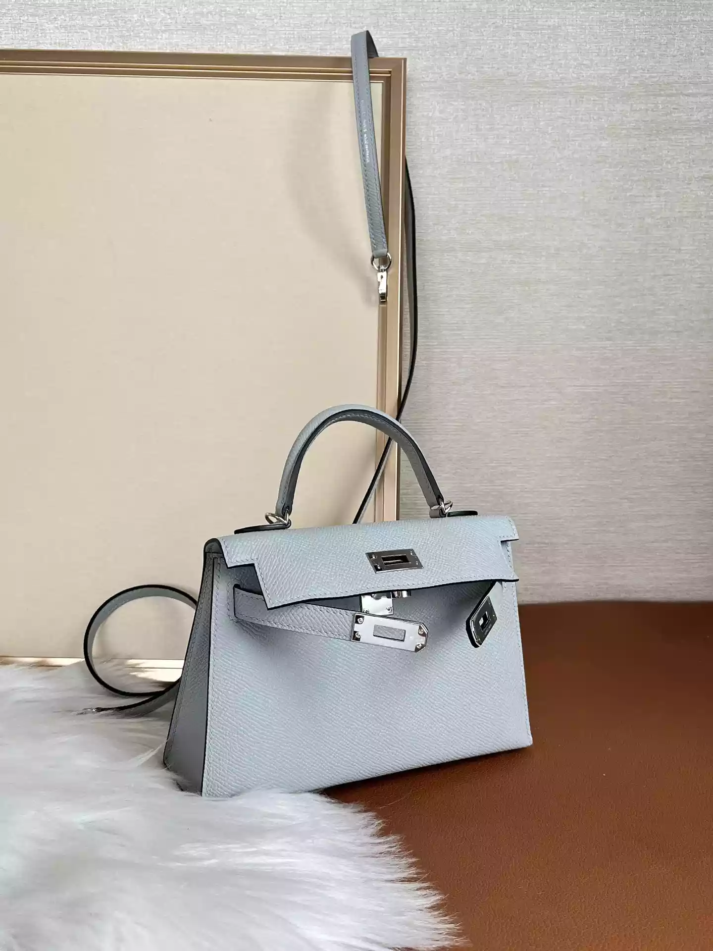 Hermès Bleu Glacier Epsom Mini Kelly 20 II Palladium Hardware - HW191 Hermès Bleu Glacier Epsom Mini Kelly 20 II Palladium Hardware