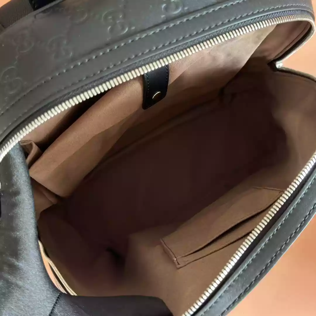 Gucci GG Monogram Medium Backpack Black - BG070 Gucci GG Monogram Medium Backpack Black