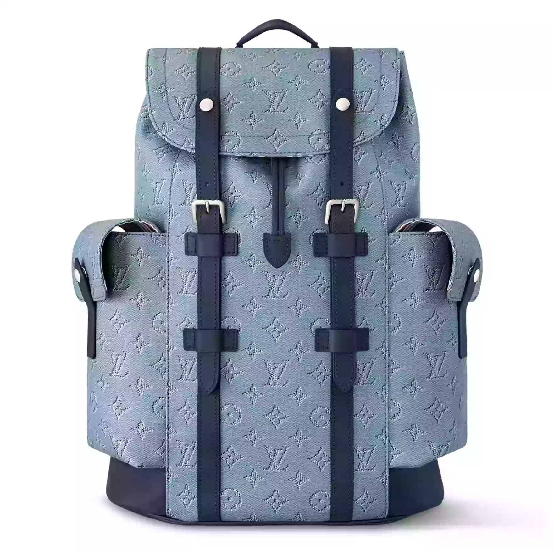 CHRISTOPHER MM BACKPACK BLUE MONOGRAM HERITAGE CANVAS M14676 - LW335 DISCOVERY BACKPACK PM SKY BLUE MONOGRAM CANVAS