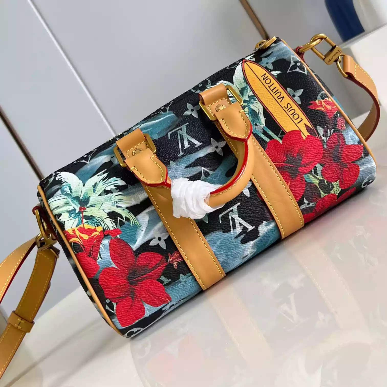 KEEPALL BANDOULIERE 25 NAVY BLUE MONOGRAM SURFIN’ CANVAS M25440 - LW433 DISCOVERY BACKPACK PM SKY BLUE MONOGRAM CANVAS