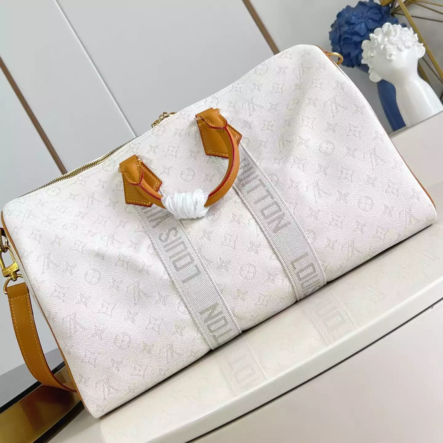 KEEPALL BANDOULIERE 45 BAG OFF-WHITE MONOGRAM HERITAGE CANVAS M14838 - LW353 DISCOVERY BACKPACK PM SKY BLUE MONOGRAM CANVAS