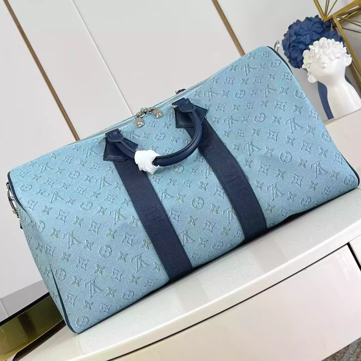 KEEPALL BANDOULIERE 50 BAG BLUE MONOGRAM CANVAS M14837 - LW354 DISCOVERY BACKPACK PM SKY BLUE MONOGRAM CANVAS