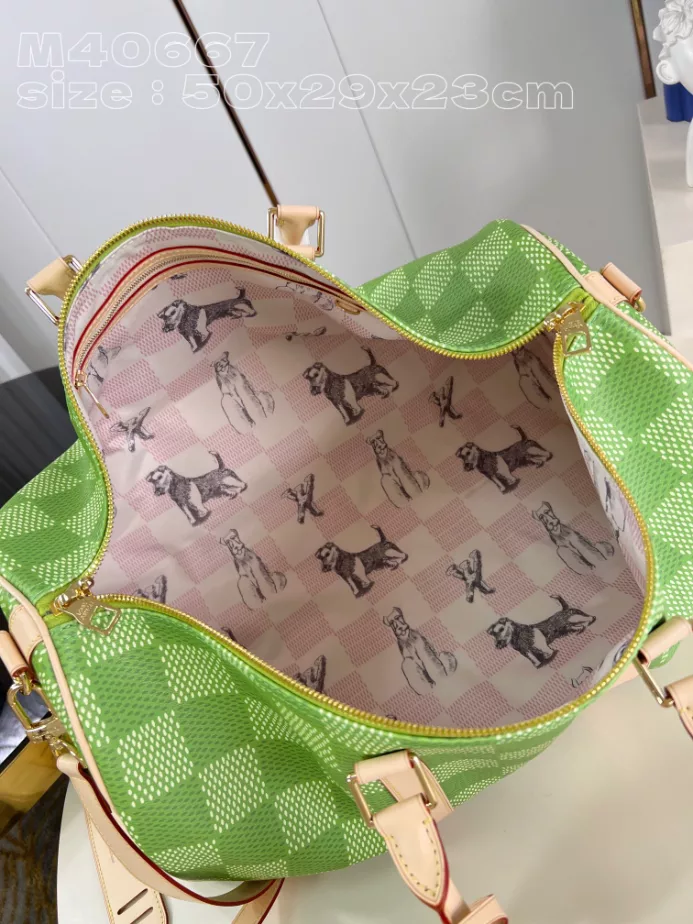 KEEPALL BANDOULIERE 50 BAG GREEN DAMIER GOLF COATED CANVAS M40667 - LW372 DISCOVERY BACKPACK PM SKY BLUE MONOGRAM CANVAS