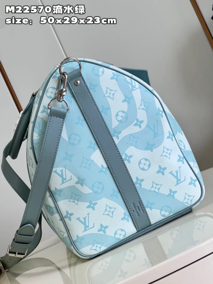 KEEPALL BANDOULIERE 50 BAG IN MONOGRAM AQUAGARDEN M22570 - LW374 DISCOVERY BACKPACK PM SKY BLUE MONOGRAM CANVAS