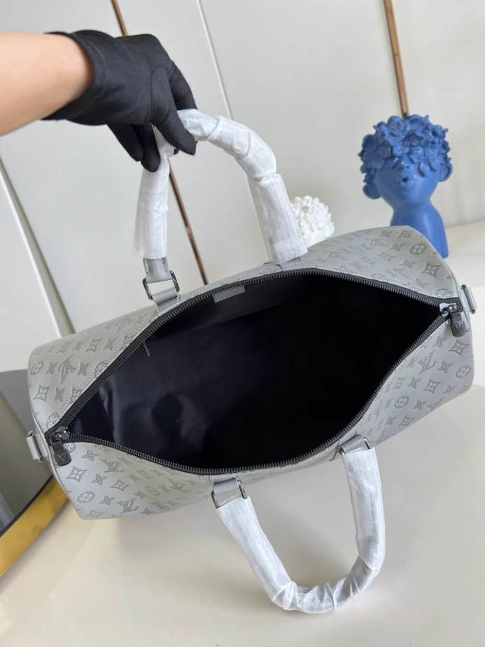 KEEPALL BANDOULIERE 50B G65 IN ANTHRACITE GRAY M46117 - LW361 DISCOVERY BACKPACK PM SKY BLUE MONOGRAM CANVAS