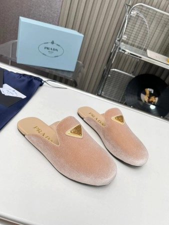 PRADA WOMEN'S SLIPPERS IN NUDE VELVET - PSD073