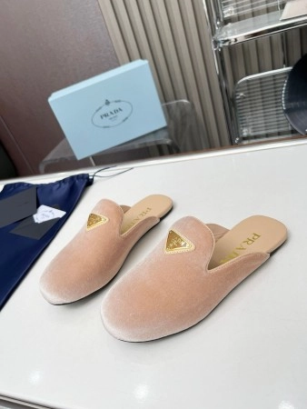 PRADA WOMEN'S SLIPPERS IN NUDE VELVET - PSD073