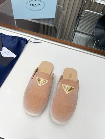 PRADA WOMEN'S SLIPPERS IN NUDE VELVET - PSD073